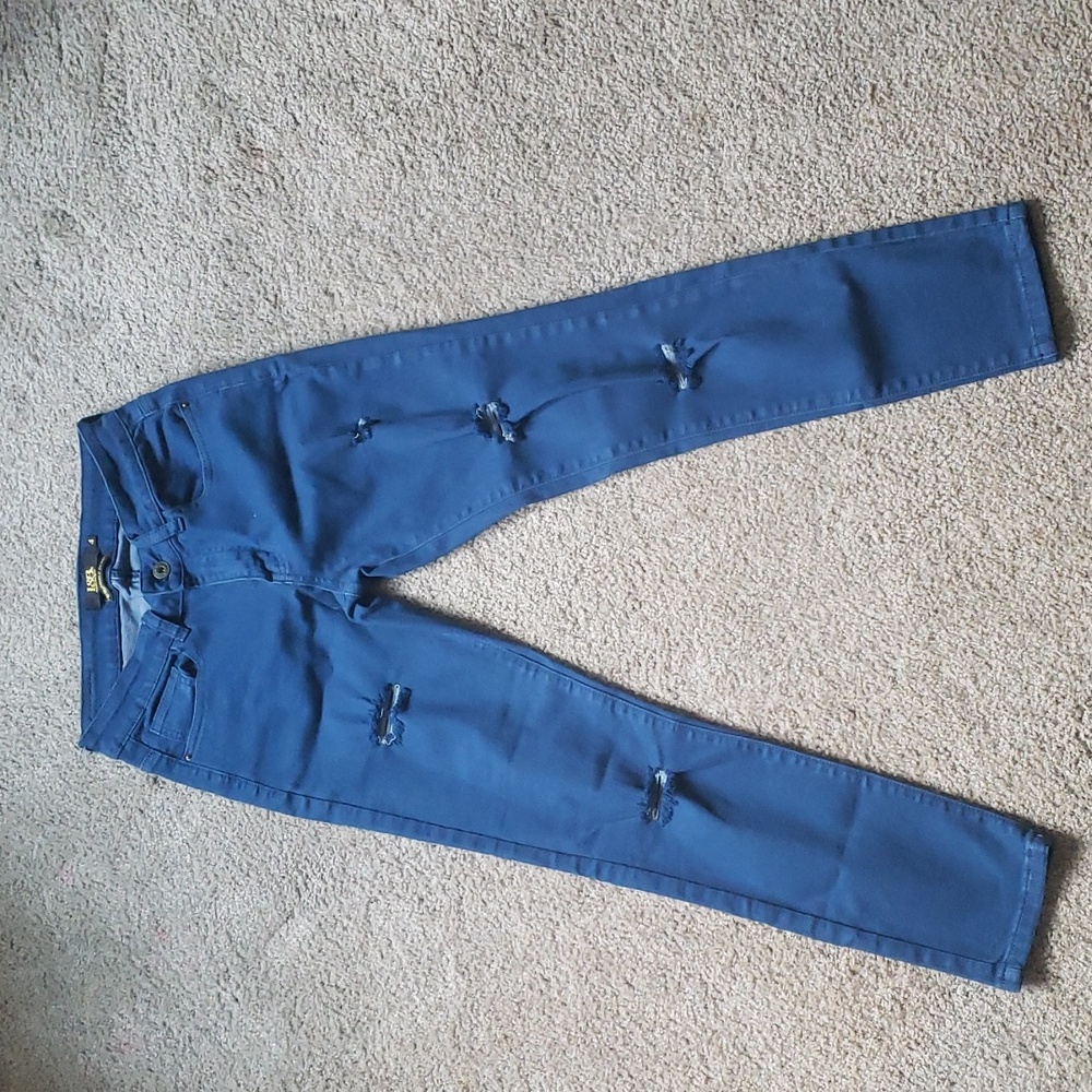 L&B Jeans Blue Ripped Mid Rise Skinny ankle
